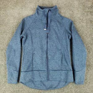 Danskin Now Jacket Medium M Womens Blue Performance Fleece Full Zip Long Sleeve